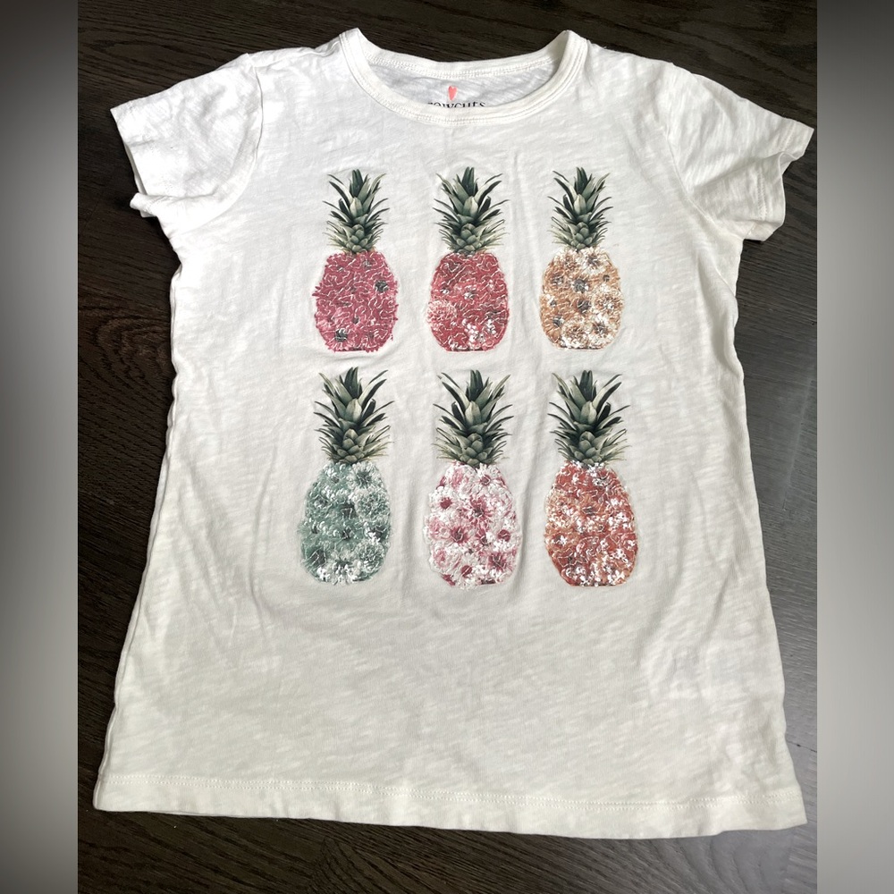 Jcrew kids sequin pineapple T-shirt M 8-9